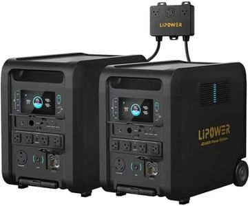 Lipower 12.2kWh Portable Power Station, 2 Units T4 Master with Parallel Hub for 120V/240V AC Output, 8400W/15000 Peak LiFePO4 Battery Backup for Whole Home Use, RV & Emergency