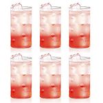 Borosil 350 ml Set of 6 pcs Medallions Vision Transparent Drinking Glass | Borosilicate Glass Tumblers for Water, Cold Drinks, Juice| Flame Proof, Microwave & Dishwasher Safe | For Daily use & Gifting