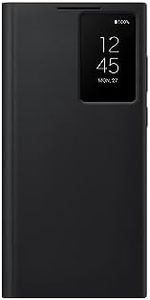 Samsung Galaxy S22 Ultra S-View Flip Cover, Protective Phone Case, Tap Control, Cutting Edge Design, US Version, Black, (EF-ZS908CBEGUS)