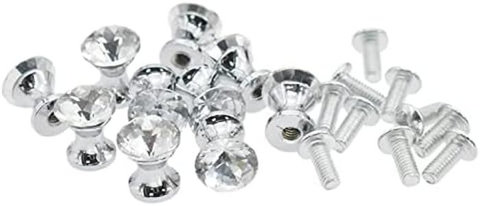 Towashine 10pcs 14x12mm Mini Crystal Door Knobs Decorative Jewelry Box Chest Case Drawer Cabinet Round Pull Handles