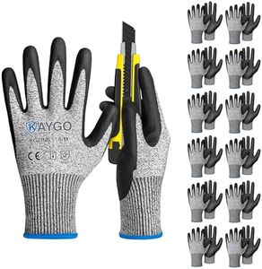 Cut Resistant Gloves, MicroFoam Nitrile Coated, ANSI Cut level A3,Superior Grip Performance, Safety Work Gloves for Men and Women, Ideal for General Duty Work, KG21NB, 12 Pairs,M