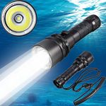 Goldengulf L2 Led Scuba Diving Flashlight Torch Underwater 100M Waterproof Submarine Light Rechargeable Battery and Charger Included