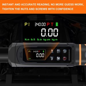 Uharbour Digital Torque Wrench 1/2" Drive – 5.1-340 Nm, LED & Buzzer Alert