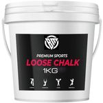 BM Chalk Gym Chalk Bucket with Carrying Handle - High Grip Loose Chalk (1 kg) for Gymnastics, Rock Climbing, Sports, Lifting, Pull-Ups, Deadlifts, Kettlebells, Pole