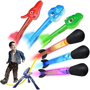 BTEC Rocket Launcher for Kids Dinosaur Outdoor Toys for Boys Toddlers Age3+ Birthday Gift,Rocket Launcher for Kids 3-12