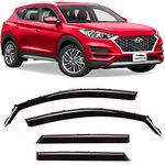 Voron Glass in-Channel Extra Durable Rain Guards for Hyundai Tucson 2016-2020, Window Deflectors, Vent Window Visors, 4 Pieces - 200331