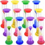 Shindel 12PCS Sand Timers, 2 Minutes Sand Clock Timer Plastic Hourglass Timer for Classroom, Brushing Children's Teeth