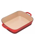 Le Creuset Signature Enamelled Cast Iron Rectangular Roasting Dish, 37 cm, 6.6 Litres, Cerise, 20184370602422