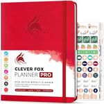 Clever Fox Planner PRO – Weekly & Monthly Life Planner to Increase Productivity, Time Management and Hit Your Goals – Organizer, Gratitude Journal – Undated – 8.5 x 11" – Lasts 1 Year (Red)