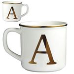 Miicol Ceramic Coffee Mug 16 oz, Monogram Coffee Cup, Golden Initial Tea Mug, Personalized Tea Cup, Unique Gift, Large Mug for Home, Office, Letter A