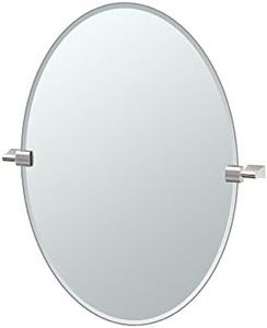 Gatco 4389 Bleu, Oval Mirror, Satin Nickel, 26.5-inch