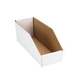 EXYGLO Cardboard Boxes, Pack of 35 Corrugated Storage Bins 12x4x4.5inch Pantry Organizer Bins for Shelves Garage Office Organization