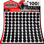 Cabinet Door Bumpers X-Protector 100 PCS – Small Felt Pads 3/8” – Ideal Brown Felt Bumpers – Self-Adhesive Thick Felt Dots – Bumper Pads to Protect Glass & Other Surfaces!