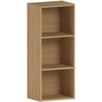 Vida Designs Oxford 3 Tier Cube Bookcase, Oak Wooden Shelving Display Storage Unit Office Living Room Furniture