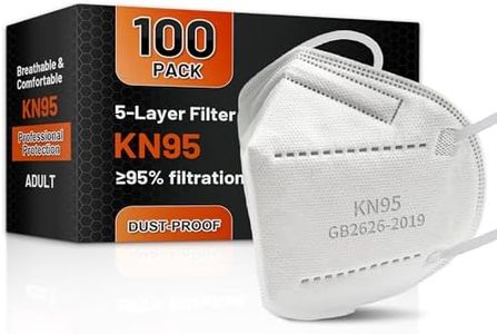 KN95 Face Mask Disposable Adults - 100 Pack Adjustable KN95 Mask 5 Layer Protection Breathable Comfortable Respirator Women Men KN95 Face Mask Individually Wrapped