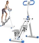 KINMAC Stair Stepper with Adjustable Resistance for Home - Upgrade Climber Workout Machine with LCD Tracking & Space-Saving Design | Ideal for Home Gym, Apartment & Office (White Blue)