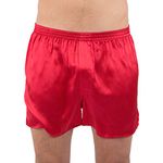 Intimo Men's Classic Silk Boxers, Red, Small