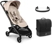 Bugaboo Butterfly 2 Travel Stroller Bundle – Ultra-Compact Stroller (Desert Taupe) + Transport Bag + Safety Bar – Airplane-Friendly, Lightweight & Travel-Ready