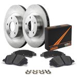 Max Advanced Brakes Front Brake Kit For 2006-2018 Toyota RAV4 w/3rd Row Seating w/296mm Diameter Front Rotor Replacement Premium OE Disc Brake Rotors and Ceramic Brake Pads