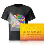 HTVRONT DTF Transfer Film for Sublimation - 30 Sheets of A3 (11.7×17") DTF Paper for Inkjet Printers, Direct to Film Transfer Paper for Cotton T Shirts, Easy to Use, Vivid Colors, Easy to Indentify