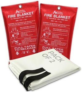 Sierra Madre Emergency Fire Blanket for Home and Kitchen – 100% Fiberglass Fire Suppression Blanket (40x40) for Car, Office & Camping – Instantly Smothers Flames – Lightweight & Reusable (Pack of 2)