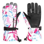 TRIWONDER Kids Ski Gloves Water Resistant Snow Gloves Touch Screen Gloves Boys Girls Winter Snowboarding Skiing Hiking (XS(6-8 Years), Rose Red)