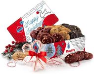 David's Cookies Christmas Cookies Gift Box 24 Pack, Fresh Baked Assorted Mini Cookies in Winterwonderland Tin with Chocolate Chip, White Chocolate Chip & Red Velvet - Gourmet Holiday Food Gift Basket