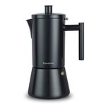 Easyworkz Diego Stovetop Espresso Maker Stainless Steel Italian Coffee Machine Maker 6Cup 300ml Moka Pot Induction Espresso Pot - Matte Black