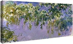 Wieco Art Wisteria Giclee Canvas Prints Wall Art of Claude Monet Famous Oil Paintings Reproduction Artwork Modern Impressionist Flower Pictures for Home Decorations