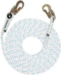 Pelican Rope Vertical Lifeline Rope - 5/8 inch Fall Protection Lanyard - Ladder & Tower Gear - 3 Strand Line with Steel Snap Hook Ends - 600 ft.