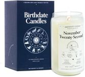 Birthdate Candles, November 22 - Sagittarius Zodiac Scented Candles Birthday Gift - Rose, Neroli & Water Lily Scent - All-Natural Soy & Coconut Wax, 60-80 Hour Burn Time - Made in USA