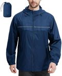 SWISSWELL Rain Jacket Men Waterproof Windbreaker, Lightweight Hooded Raincoat for Daily Casual
