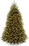 National Tree Company Pre-Lit Artificial Full Christmas Tree, Green, Dunhill Fir, White Lights, Includes Stand, 6 Feet