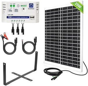 ECO-WORTHY Solar Panel Kit 25W 12V with Mounting Brackets: 25W Solar Panel + 10A Solar Charge Controller + SAE Connection Cable for Boat RV Chicken Coop Gate Opener Water Pump