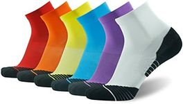 HUSO Quarter Tennis Socks Pure Color Cool No Blister Keeps Feet Cool & Dry Gift Socks for Men Women Teenager 6 Pairs (Multicolor, L/XL)