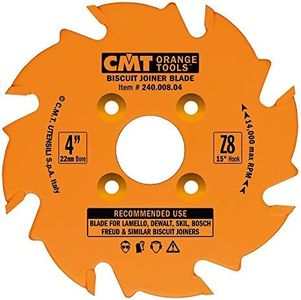 CMT 240.008.04 Biscuit Joiner Blade, 4-Inch Diameter x 8 Teeth, PTFE-Coated.