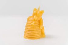 Bear & Beehive Beeswax Candle - 2.3x2.8" - 100% Pure Beeswax, hand-poured, family-run & Made In Canada - by Gammy's Beezwax Candles