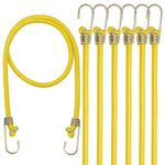 XSTRAP STANDARD 48-inch x 12mm Bungee Cord Set, 6 Pack Heavy Duty Bungee Ropes Straps for Outdoor, Luggage Rack, Camping, Tents, Cargo, Yellow