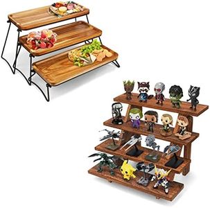 Wooden Display Stand Wood Cupcake Stands Tool Free, Rustic Risers for Display Ideal Craft Funko Pop Shelves, Table Display Stand for Vendors, Farmhouse Cupcake Stand for 24 Cupcakes, Wood Riser