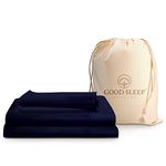 100% Egyptian Cotton Bed Sheets Queen, 1000 TC Cooling Sheets, 4 Pc Navy Blue Queen Bed Sheets Set, 16" Deep Pocket Queen Sheet Set, Bedsheets Queen Size Set with 2 Pillowcases, Fitted & Flat Sheet