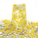 Elegant Vase Filler About 200 Crystal Clear Beads & ABS Simulated Pearls for Floral Arrangements, Wedding Centerpieces, and Home Deco (Gold)
