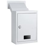Through The Wall Drop Box GH-3401 with Combination Lock Adjustable Chute Deposit Safe Mail Box Gray Key Drop Box Wall Thickness 2.8” to 7.9” for Home Office Hotel Apartment