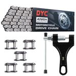 DYCTAHO 428H Motorcycle Chain 122 Link Heavy Duty Drive Chain with Free Chain Breaker 5 Connecting Master Link for 125cc 150cc 200cc Dirt Pit Bike ATV Quad Go Kart Mini Bike Scooter