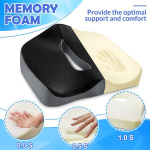 POOTACK Memory Foam Seat Cushion – Non-Slip Office & Car Support Pad