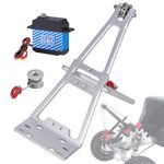 AMK 1/10 Scale RC Truck and Tow Build Kit Updates, Winch Double Stent Rescue Truck Tow Crane Arm Wrecker Kit for 1/10 RC Crawler and Trailer SCX10 TRX4 Capra LCG Chassis DIY Build Updates (Silver)