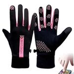 Waterproof Finger Touch Screen Non-Slip Cold Resistant Gloves, Winter Gloves for Men and Women, Windproof Warm Glove for Cold Weather, Perfect for Cycling, Running, Driving, Hiking (ROSE (WOMAN))