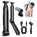 Back Shavers for Men, FERRISA Electric Razor for Man Wet or Dry Hair Trimmer Men, Body Groomer Kit with 2 Shock Absorber Flex Heads