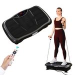 AGARO Regal Vibration Plate Massager, Home & Gym Workout Machine For Muscle Toning, Calorie Burning, Massaging, Weight Loss, Pain Relief & Comes With 5 Program Mode With Remote,2 Balance Straps, Black