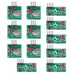 REES52® 433Mhz RF Transmitter and Receiver | 433Mhz RF Module | RF 433Mhz Transmitter/Receiver | 433Mhz RF Transceiver Module | RX TX Module | RX TX Transmitter | TX RX Transmitter and Receiver for ARM/MCU RC Car RF Module(Pack Of-6)