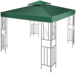 Flexzion Gazebo Covers Replacement 10x10 Feet - Canopy Replacement Top for Double Canopy Tent Dual Tier Pop Up Gazebo Tent Netting Cover, Water, Dirt, and UV Resistant, Green